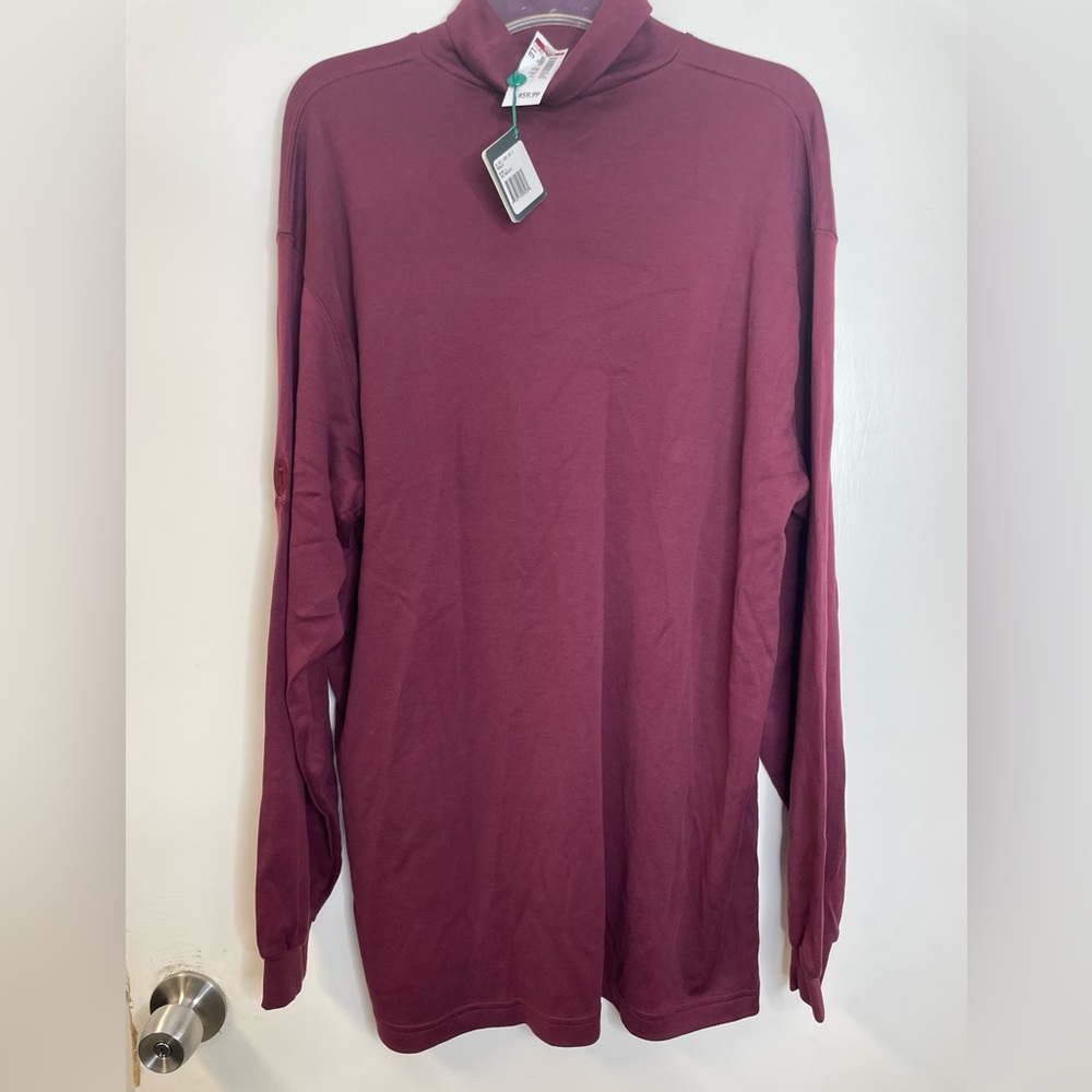 Mens LL Bean Thermal Red Brick Turtle Neck